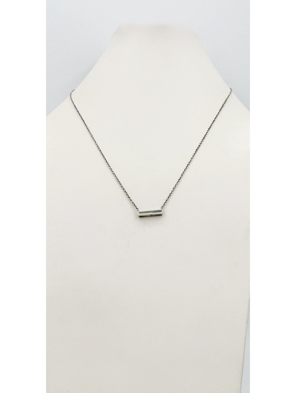 Sterling silver chain bar pendant necklace